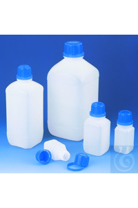 Viereck-Flasche PE-HD 100 ml naturfarbig, für Flüssigkeiten. Mit...
