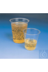 Trinkbecher PS 1dl glasklar, tiefgezogen, elegante Form mit Inhaltsmarkierung.