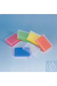 PCR Arbeitsgestell PP 125x90x30 mm für Tuben 0,2 ml. Unterteile in 5 Farben...