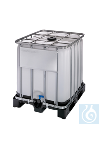 Palett-Container PE-HD 1000 lt naturfarbig, auf Kunststoff-Palette. Ein sehr...