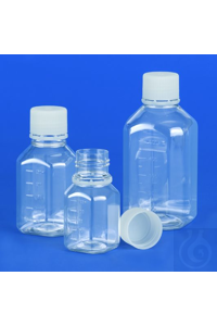 Achteck-Flasche PET 125 ml steril Serie von günstigen, transparenten...