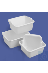 Becken PP 6 lt weiss mit seitlichen Griffen, ineinander stapelbar,...