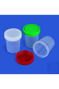 Universalbecher PP/PE 120ml Deckel rot Aus transparentem Polypropylen (PP)...