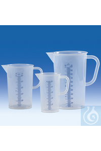 Messbecher PP 500 ml Hochtransparent. Mit gut lesbarer, erhabener, blau...