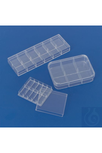 Dose m. Fachteilung 10 Fächer 24x11x11mm transparent, mit gut schliessendem...