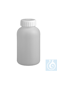 Weithals-Flasche PE-HD 1000 ml natur, mit weissem Schraubverschluss aus...