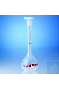 Messkolben Kl.A PMP 25 ml glasklar, mit individuell justierter Ringmarke,...