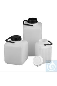 Viereck-Flasche PE-HD 6 lt naturfarbig, mit dichtem Schraubverschluss und...