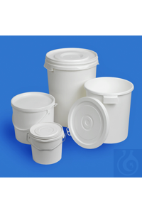 Hobbock Eimer 5 lt weiss mit Deckel weiss, sehr stabile runde Hobbock-Eimer...