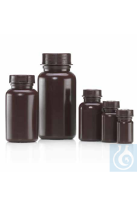 Weithals-Flasche PE-LD, braun, 50 ml braun, mit dichtem Schraubverschluss....