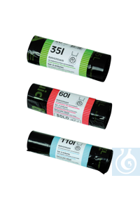 Kehrichtsäcke mit Zugband  PE 35 lt schwarz, mit Regeneratanteilen, feste,...