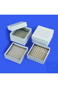 Cryo-Box 50mm, 81 Plätze, Karton aus stabilem Karton mit weisser...