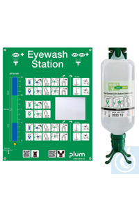 Augenspülstation DUO, 1 lt Flasche Wandstation mit 1 x 1000 ml...