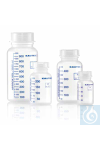 Weithals-Flasche 100 ml (PP) mit Verschl naturfarbig, mit gut ablesbarer,...