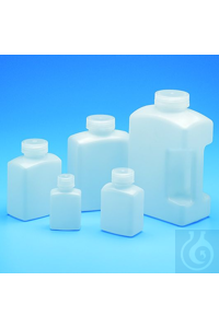 Rechteckige Flasche PE-HD 250 ml Naturfarbig, mit gutem Standvermögen....