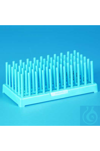 Reagenzglasgestell PP Ø 13mm Blau, besonders raumsparende Stäbchen-Gestelle....
