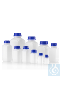 Viereck-Flasche PE-HD 100 ml naturfarbig, für Pulver und Granulate. Mit...