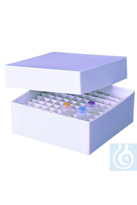 Cryo-Box Karton 133x133x50 mm, weiss Aus tiefkältebeständigem Karton, mit...