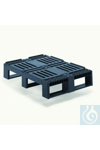 Halbpalette CR2, PE-HD, grau OPTIMALE VIER-WEGE-PALETTEDie CR2 Halbpalette...