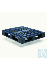 Industriepalette CR3-5, PE-HD, grau STAHLHARTE 5-KUFIGE FENSTERPALETTEDiese...