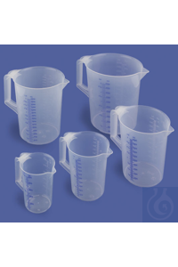 Messkanne 500 ml, PP Messkannen transparent, mit 2 Skalen (blau bedruckt und...