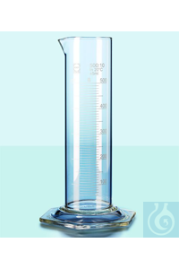 Messzylinder tief 10 ml Borosilikatglas Der grosse Sechskantfuss mit drei...