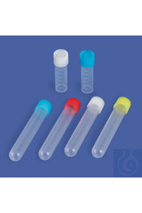 Röhrchen PP 8 ml, blau transparente Röhrchen bestehend aus hochwertigem...