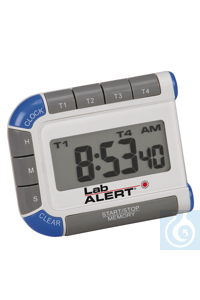 Lab Alert® Four Channel Timer Praktischer Labor-Timer mit grossem Display....