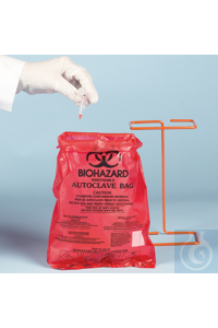 Entsorgungsbeutel Biohazard 210x290mm autoklavierbare, rote Vernichtungs-...