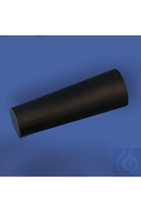 Gummizapfen 40x30x115 mm, schwarz schwarz, in länglicher, schmaler Form.