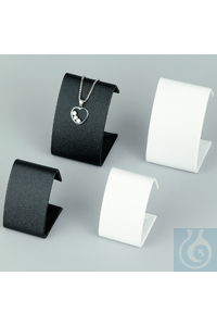 Anhänger-Display schwarz 40 x 60 mm Halter aus Metall mit Kunstleder-Überzug....