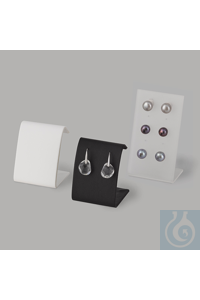Ohrstecker-Display schwarz 70 mm Halter Metall mit Kunstleder-Überzug matt,...