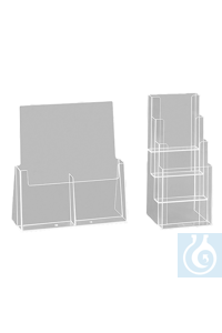 Prospekthalter 2 x 1/3 A4 hoch Gefertigt aus transparentem Kunststoff.Beide...