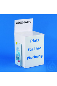 Wettbewerbsurne weiss Universal Kunststoff weiss mit 3-facher Werbefläche:...