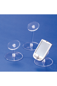 Rund-Display, Höhe 100 mm Kunststoff transparent, allseitig verstellbar,...