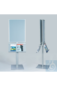 Infoständer 1-seitig A1 Design-Style mit ovaler, massiver Säule aus Aluminium...