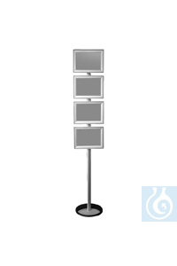 Info- &amp; Plakatständer 4 x A4 Aluminium eloxiert, mit eleganten...