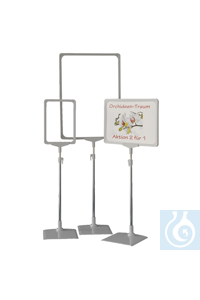 Plakatständer A5 grau Ausziehbar von 320 – 620 mm, Stab hinten (verchromt),...
