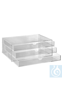 Schubladen-Box 3 x A4 Gefertigt aus hochwertigem transparentem Acrylglas,...