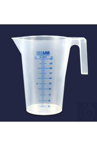GOBELET GRADUÉ AVEC ANSE-PP-BLEU GRAD.-2000 ML Gobelet avec poignée, fabriqué en polypropylène...