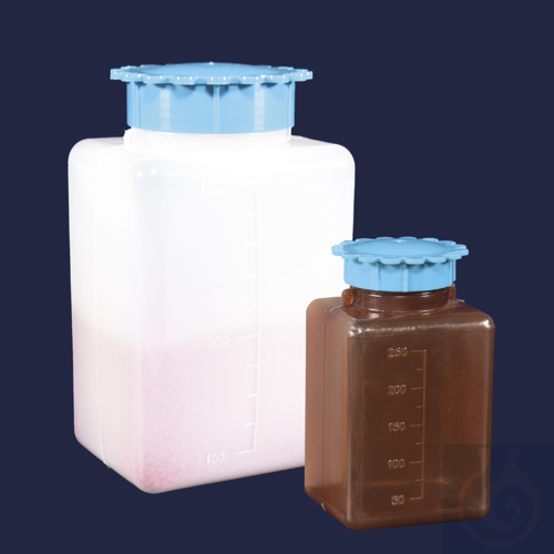 bottle-square-screw cap-wide neck-P.E-clear-100 ml