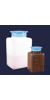 bottle - square - screw cap - wide neck - P.E - clear - 1000 ml