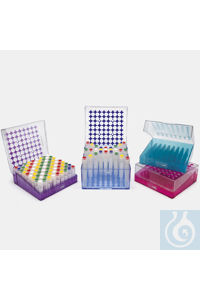 cryo tube box-polycarbonate-for 5 ml tubes-hinged lid-blue cryo tube box - polycarbonate - for 5...