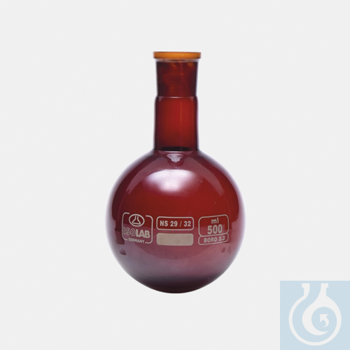 flask-round bottom-glass-amber-NS neck-500 ml-N...
