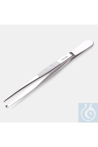 PINZETTE-EDELSTAHL-STUMPF/GERADE-160 MM- MIT ZÄHNEN Pinzette, Edelstahl, mit Zähnen, hergestellt...