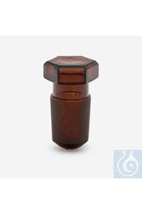 BOUCHON HEXAGONAL EN VERRE BORO-BG-NS29/32 Bouchon en verre, verre creux, fabriqué en verre...