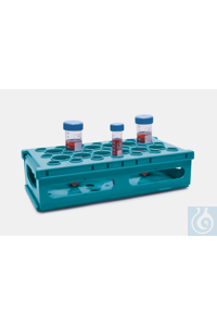 Röhrchengestell-PP-klappbar-21 & 12 Löcher-für 15 ml und 50 ml Röhrchen-blau