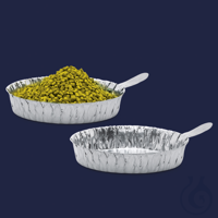 WEEGPANNEN MET HANDVAT ALUMINIUM-D ~ 66 MM -H ~ 16 MM Weegschalen met handvat, aluminium, gemaakt...