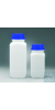 Bel-Art Square 500ml Polyethylene Bottles; Polypropylene Cap, 53mm Closure...