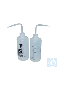 SP Bel-Art Volume Labeled Narrow-Mouth 500ml(16oz) Polyethylene Wash Bottles;...